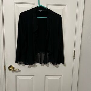 🔴SOLD🔴Black Sheer Open Front Cardigan 🎉EUC🎉
